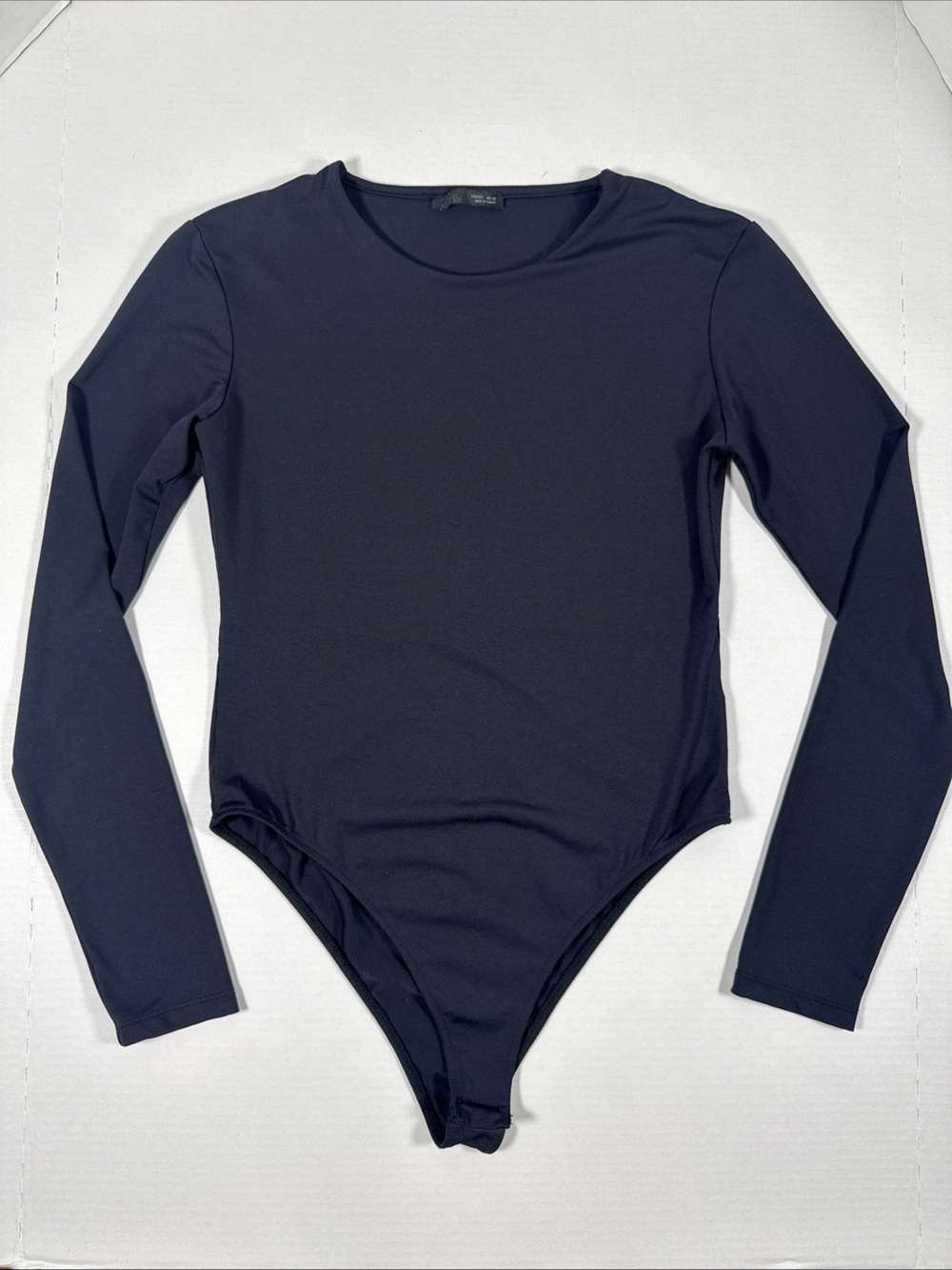 Zara Black Long-Sleeve One-Piece Bodysuit